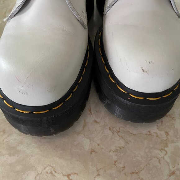 Dr. Martens Sz 8 Womens Jadon White Leather Platform Boot Lace Up Zip IN - Picture 4 of 13